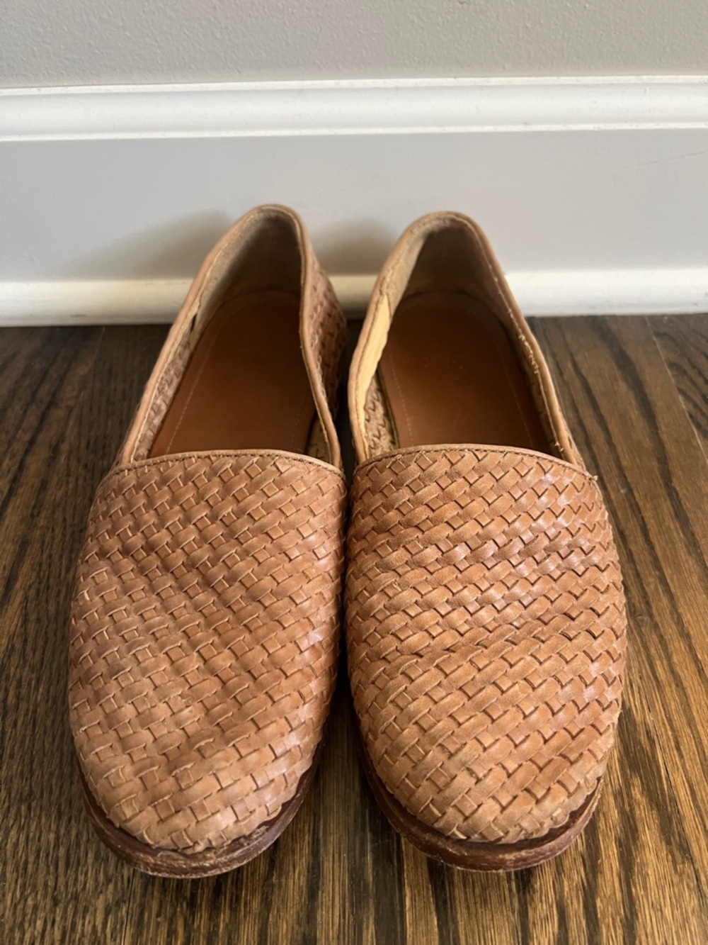 Nisolo | (8) Mara Woven Leather Slip On Flats in Almond - Picture 3 of 9